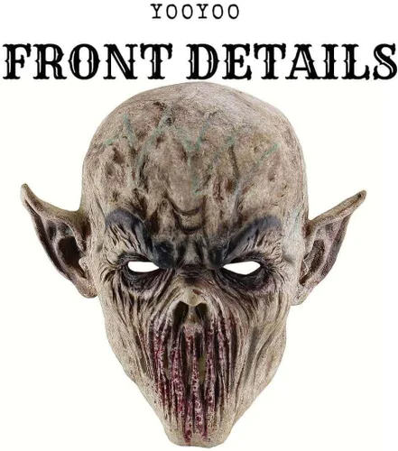 Vista 3 de YOOYOO Halloween Scary Biochemical Mask, Latex Vampire Masks, Horror Alien Devil Killer, Monster Orc Zombie Costume Cosplay