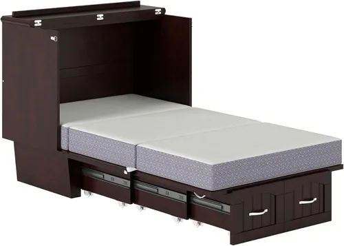 Vista 16 de Atlantic Furniture Nantucket Murphy - Cómoda de cama con estación de carga y colchón, individual, expreso, modelo: AC592141 Espresso
