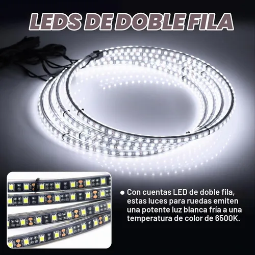 Vista 2 de Juego de 4 luces LED blancas de doble fila de 15.5 pulgadas