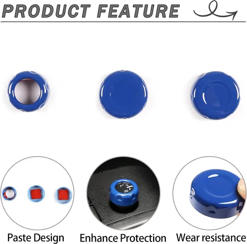 Vista 4 de Lcojicep Cubierta circular de botón de volumen para consola central de automóvil compatible con Tacoma 2015-2022, accesorios de decoración de ABS