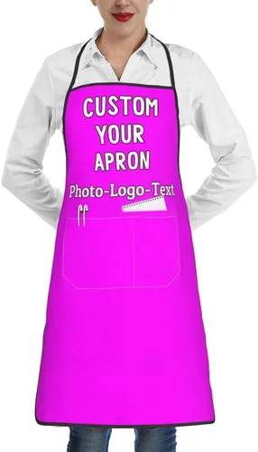 Vista 27 de Delantales personalizados para adultos, delantal personalizado con logotipo de foto, delantal impermeable con 2 bolsillos