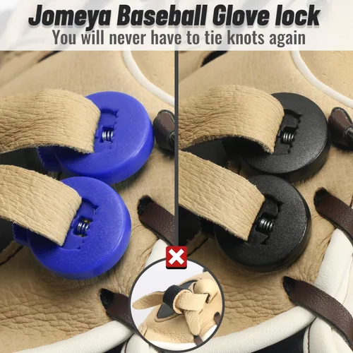 Vista 2 de Cerraduras de guante, cerraduras de encaje para guantes de béisbol, paquete de 8, no requiere más nudos, ajuste universal para guantes de béisbol