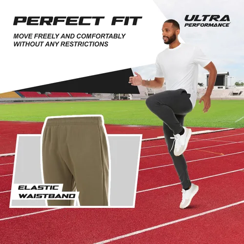 Vista 3 de Ultra Performance 3 Pack Mens Joggers Mens Athletic Sweatpants with Pockets for Men, Small - 5X