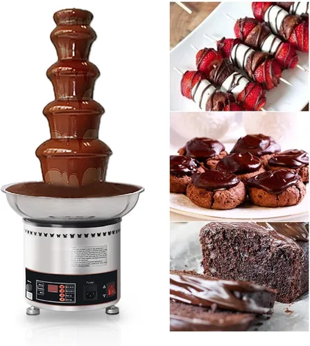 Vista 7 de Máquina de fuente de chocolate con cubierta antipolvo de acrílico transparente de plástico con control de temperatura, máquina de cascada de 4