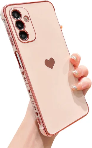 Vista 7 de phylla Funda de teléfono compatible con Samsung Galaxy A12 de 6.5 pulgadas, lindo corazón chapado en oro, elegante funda de lujo para mujer