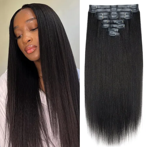 Vista 64 de Extensiones de cabello humano real rizado con clip, 4/27/4, ombré, rizado con clip, para mujer, 3C y 4A (12 pulgadas, #4/27/4)