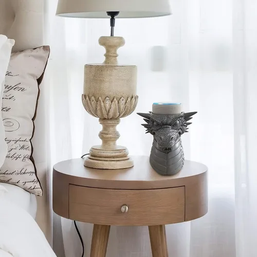 Vista 2 de Dekodots Soporte de mesa para altavoz inteligente (dragón), soporte decorativo para Amazon Echo Dot o Google Home Mini, diseño portátil, sin