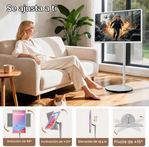 Vista 6 de HORION Smart TV portátil, monitor de pantalla táctil portátil de 27