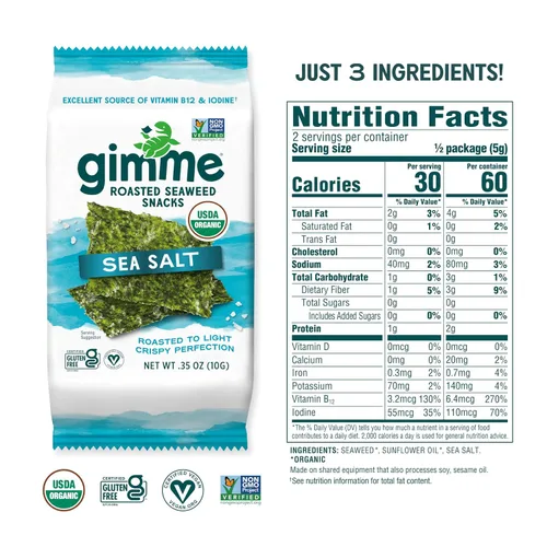Vista 5 de Aperitivos de alga orgánica tostada de GimMe Health Foods