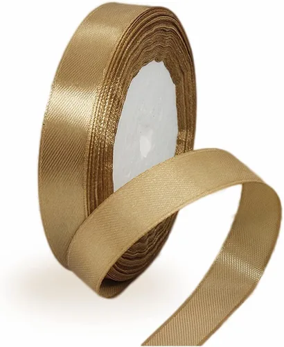 Vista 113 de Cinta beige de 1-1/2 pulgadas x 25 yardas, cinta de satén de tela de color sólido para envolver regalos, manualidades, ramos de novia, coronas
