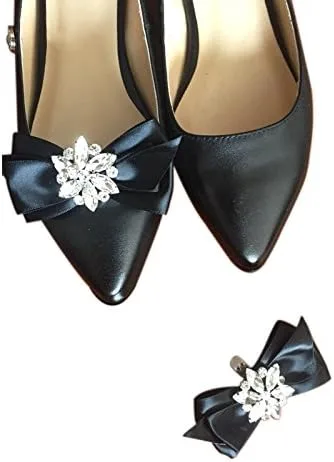 Vista 3 de WINGOFFLY 1 par de clips decorativos de diamantes de imitación para zapatos de boda, fiesta