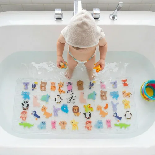 Vista 11 de Bonita alfombra de baño antideslizante de dibujos animados para bañera, tapete antideslizante para bañera para niños, tapete de ducha antideslizante
