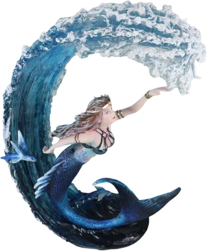 Vista 4 de Ebros Gift Anne Stokes Fantasía Arte Agua Elemental Sirena Surf Las olas Aqua Spirit Magic Water Bender Coleccionista Figura Guerrero Avatar