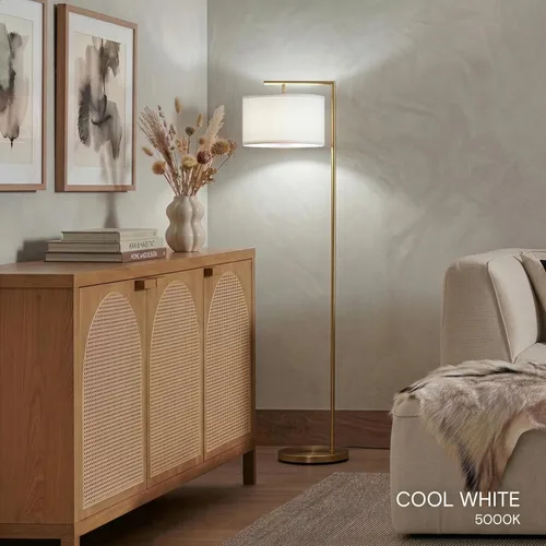 Vista 9 de Brightech Montage - Lámpara de pie moderna, lámpara de pie LED para salas de estar y oficinas, lámpara de pie alta para lectura de dormitorio