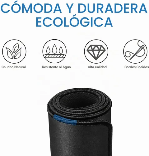 Vista 2 de Alfombrilla de ratón, alfombrilla de ratón para juegos con borde cosido duradero, alfombrilla premium con textura resistente al agua, base de goma
