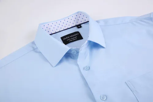 Vista 2 de Alex Vando - Camisas de vestir elásticas de ajuste regular y manga larga, para negocios, para hombres
