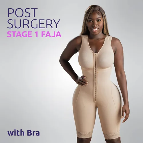 Vista 2 de Snatched Body - Women's Stage 1 Faja Colombianas with Bra Shapewear BBL Post Surgery Compression Garment Butt Lifting