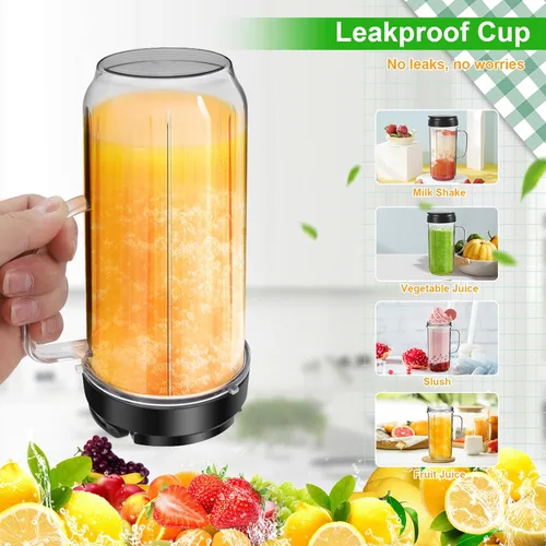Vista 5 de Paquete de 2 tazas mezcladoras Magic Bullet de 22 onzas con tapa abatible para llevar, taza de repuesto con asa, compatible con tazas y tazas Magic
