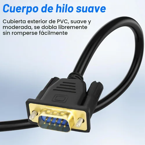Vista 5 de MEIRIYFA DB9 RS232 1 hembra a 2 macho y cable adaptador divisor en Y