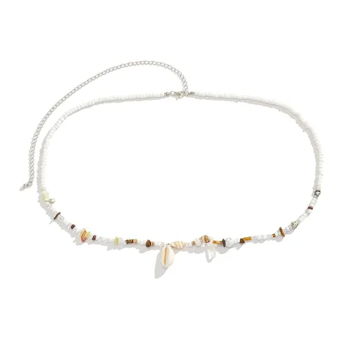 Vista 6 de Boho Shell colgante cintura cadena joyería bikini semillas colorido vientre cuerpo cadena verano playa cuentas cintura cuerpo joyería para mujer