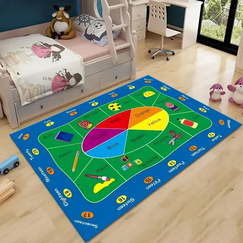 Vista 16 de Alfombras de área para niños, 3 x 4 pies, alfabeto, números y formas, alfombra de aprendizaje educativa para niños para sala de juegos, sala