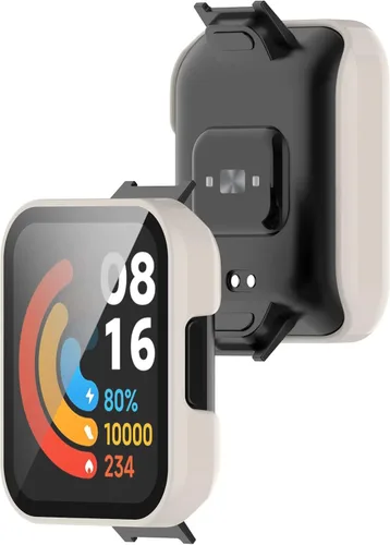 Vista 4 de Paquete de 3 fundas protectoras de pantalla compatibles con Redmi Watch 2 Lite, accesorios de policarbonato de vidrio templado, resistente a