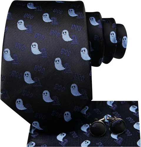 Vista 268 de Hi-Tie Corbata clásica de cachemira para hombre con pañuelo y gemelos a cuadros