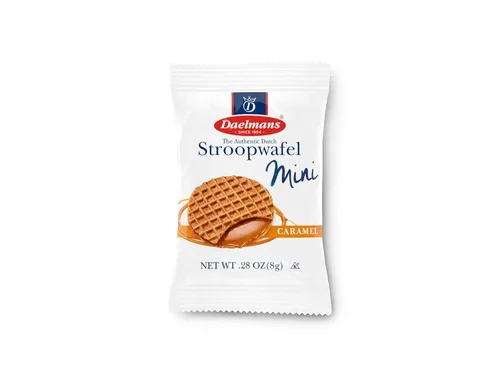 Vista 3 de DAELMANS Stroopwafels, gofres holandeses tostados suaves, caramelo, aperitivo de oficina, regreso a clases, tamaño mini, lácteos kosher, auténtico