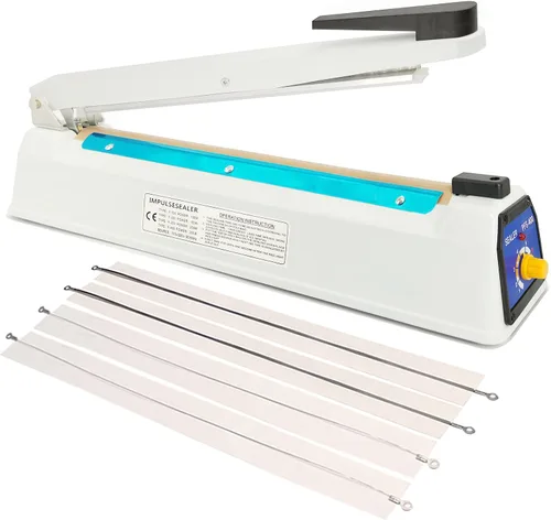 Vista 12 de Sellador térmico de 16 pulgadas para bolsas de plástico, sellador térmico de bolsas de plástico de metal, sellador térmico de bolsas de mylar