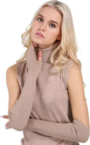 Vista 60 de Facecozy Calentadores de brazos para mujer, mezcla de lana de cachemira, guantes largos sin dedos para mujer, guantes para clima frío con agujero