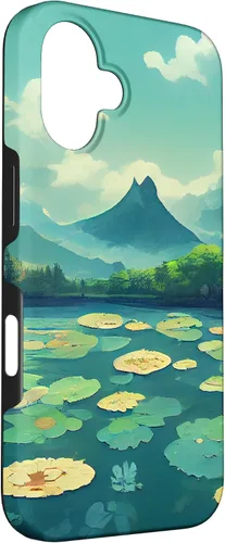 Vista 3 de Funda para iPhone 16 Lily Pads on a Lake, Studio Ghibli / Breath of the Wild