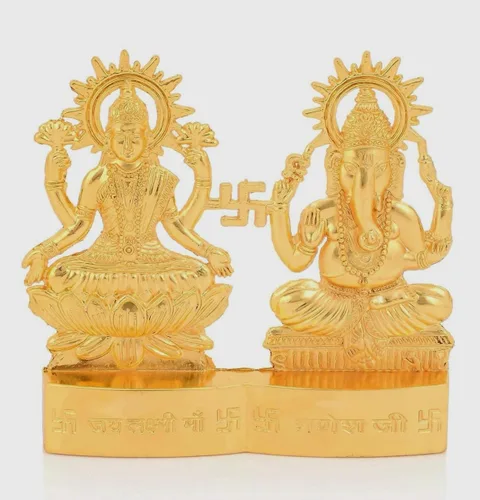 Vista 6 de IS4A Laxmi Ganesha - Estatua energizada – Lakshmi Ganesh Murti para Mandir Home, regalo de Diwali ídolo Murti para Pooja hindú, hogar Mandir indio