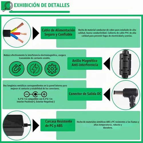 Vista 6 de Fuente de alimentación de 12 V 10 A, convertidor de CA a CC de 100 V-240 V a 12 V 10 A 120 W, transformador de potencia de 12 voltios y 10 amperios