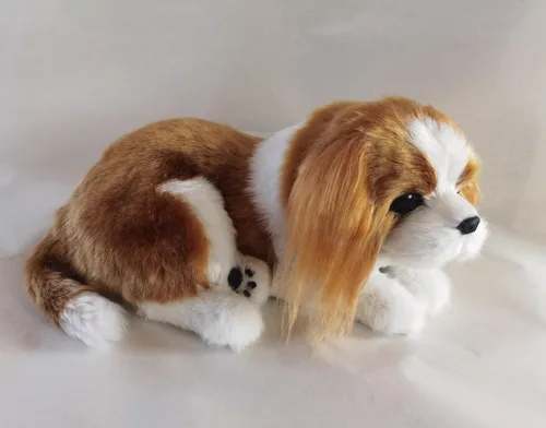Vista 3 de Cavalier King Charles Dog, realista y realista juguete interactivo para mascotas, cachorro compañero con piel sintética 100% hecha a mano