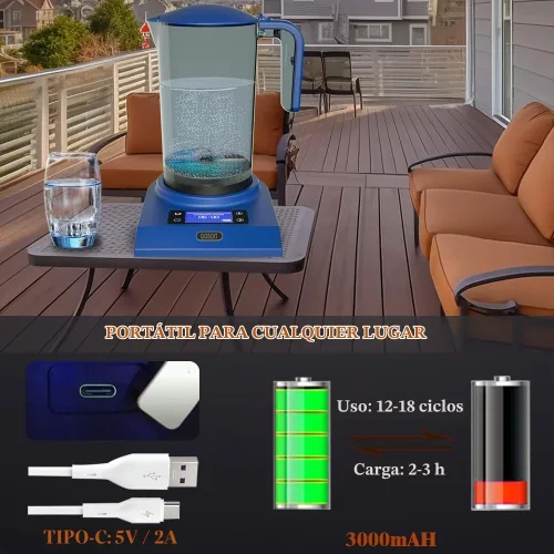Vista 3 de Máquina de botella de agua alcalina de hidrógeno, generador de agua de hidrógeno, generador de agua de hidrógeno, dispensador de jarra con pantalla
