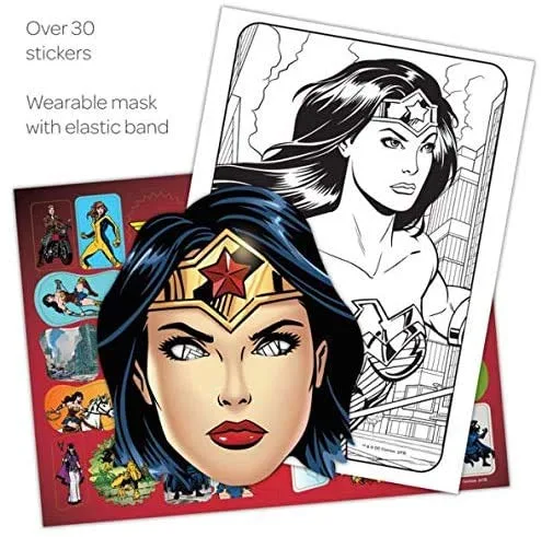 Vista 2 de Wonder Woman Coloring Book Super Set for Kids - Bundle with 2 Wonder Woman Activity and Coloring Books with Wonder Woman Stickers, Games, and