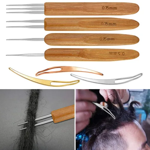 Vista 4 de tiggell - Ganchos de ganchillo para cabello, agujas de ganchillo