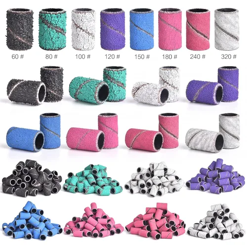 Vista 3 de KADS Efile - Bandas de lijado de uñas, 50 unidades, 8 colores, lijadoras de uñas, banda profesional de grano fino mediano con 3/32 pulgadas