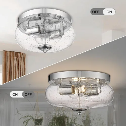 Vista 4 de Lámparas de techo Darkaway de montaje empotrado para interior y exterior con pantalla de vidrio semillado para pasillo, cocina, dormitorio, porche