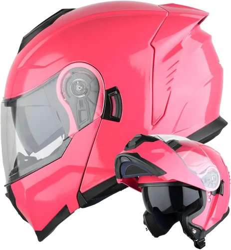 Vista 19 de 1Storm Casco modular de motocicleta para calle con doble visera abatible, protección solar de cara completa HJK920
