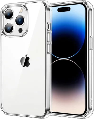 Vista 27 de JETech - Funda para iPhone 14 de 15,5 cm, cubierta a prueba de golpes que no se pone amarilla, parte trasera transparente antiarañazos (negro)