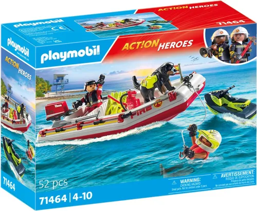 Vista 2 de Playmobil Bote de Bomberos con Scooter Acuático