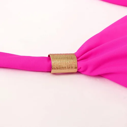 Vista 6 de RXRXCOCO - Traje de baño fruncido de una pieza con cuello en V para mujer con control de abdomen cuello halter