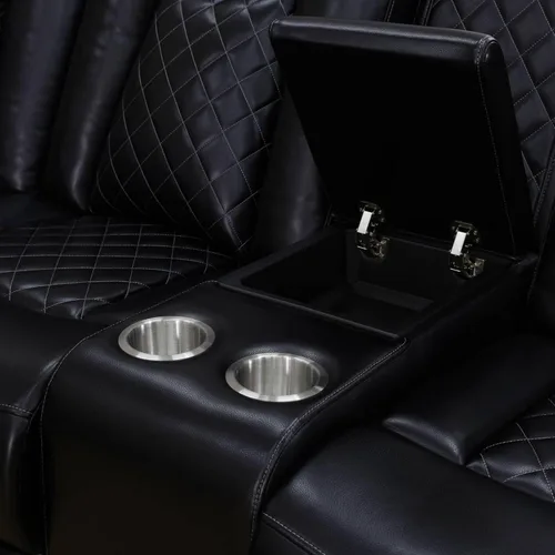Vista 4 de Ritz Power - Juego de sala de estar reclinable con LED para sala de estar, dormitorio, casa de invitados, sala de juegos, Airbnb, apartamento