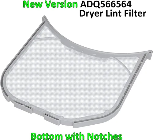 Vista 9 de ADQ566564 - Filtro de pelusa de repuesto para secadoras LG y Kenmore, filtro ADQ566564 (parte inferior con muescas), trampa de pantalla de pelusa
