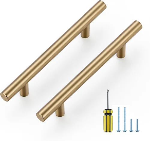 Vista 49 de Ravinte Brushed Nickel Cabinet Handles,Round T Pulls,10 Inch,30 Pack Níquel cepillado