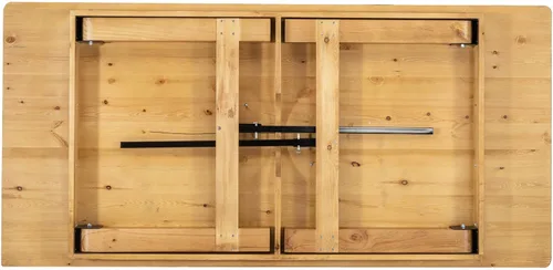 Vista 5 de Flash Furniture HERCULES Mesa de Granja Plegable Rectangular de Pino Macizo Rústico Antiguo de 7' x 40", Color Natural Claro
