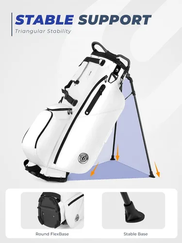Vista 5 de Bolsa de golf ligera de 7 vías para hombres y mujeres Blanco 7