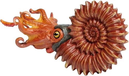 Vista 2 de Safari Ltd. Figura de amonita - Figura detallada de moluscos marinos de 5.25 pulgadas, juguete educativo para niños, niñas y niños a partir de 3 años