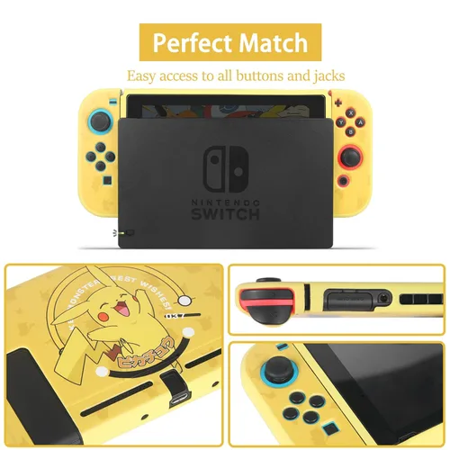 Vista 3 de TIKOdirect Protective Case for Nintendo Switch, Soft Full Skin Protective Cover with Pretty Cute Pattern, Silicone Slim Shockproof Back and Grip